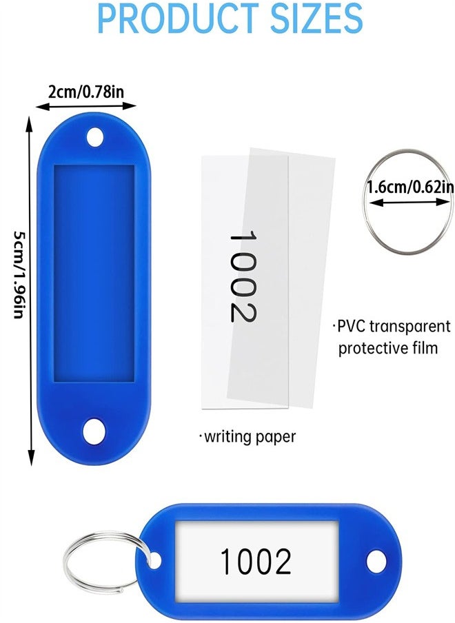 Generic - Key Tag, 100pcs Plastic Key Ring Label Tags Key Holder Key Ring Identifier Information Label Card for Keys Pets Bags Clothes Racks and Drawers, 10 Colors - Image 1