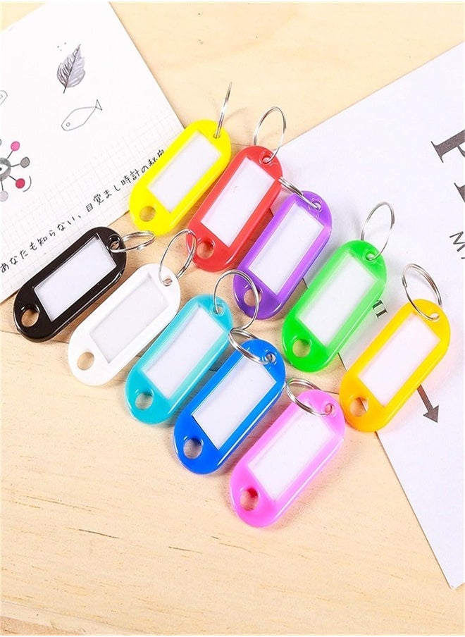 Generic - Key Tag, 100pcs Plastic Key Ring Label Tags Key Holder Key Ring Identifier Information Label Card for Keys Pets Bags Clothes Racks and Drawers, 10 Colors - Image 1