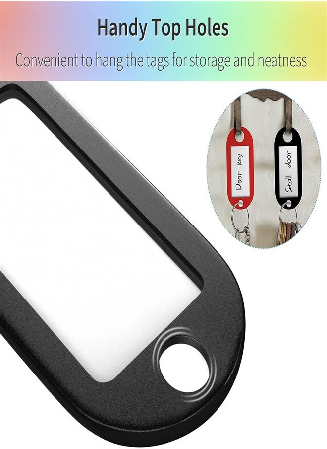 Generic - Key Tag, 100pcs Plastic Key Ring Label Tags Key Holder Key Ring Identifier Information Label Card for Keys Pets Bags Clothes Racks and Drawers, 10 Colors - Image 1