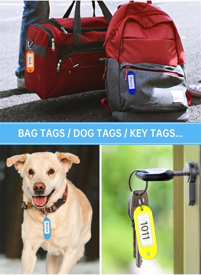 Generic - Key Tag, 100pcs Plastic Key Ring Label Tags Key Holder Key Ring Identifier Information Label Card for Keys Pets Bags Clothes Racks and Drawers, 10 Colors - Image 1