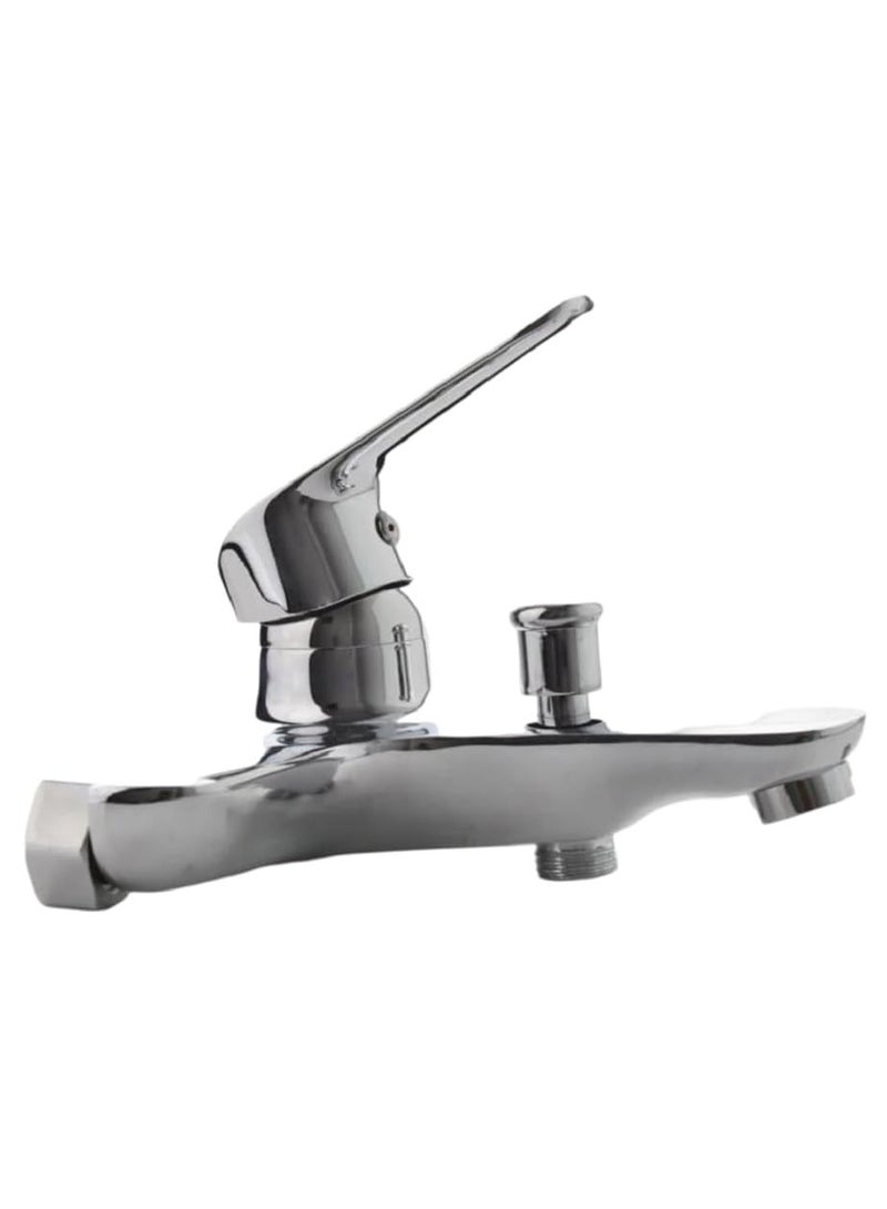 Single Handle Chrome Shower Mixer Includes Shiny Chrome Shower Head with Wall Mounted Shower Arm Holder Complete Shower Set - Image 3