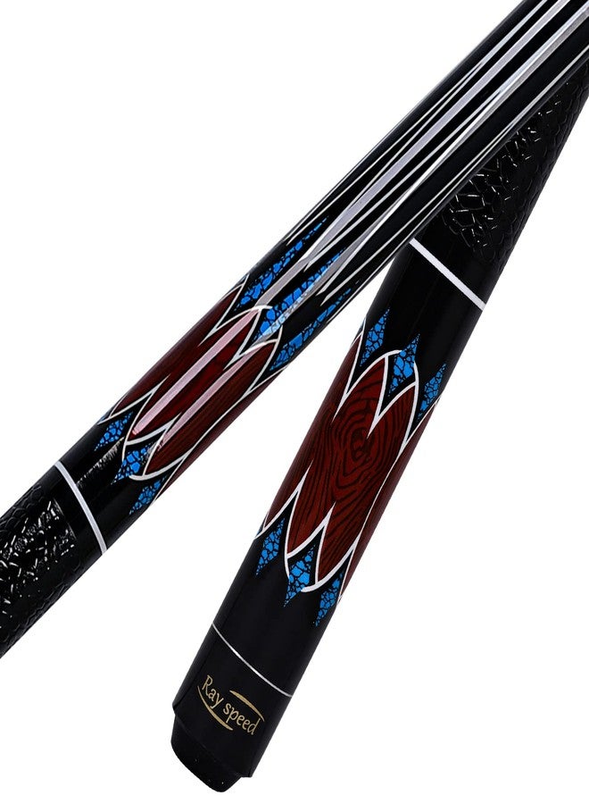 Ray speed Pool Cue Stick Low Deflection Shaft Billiard Cue Stick with Hard Case 19-20 oz Professional Pool Stick (Red+Blue, 20 oz) - Image 2
