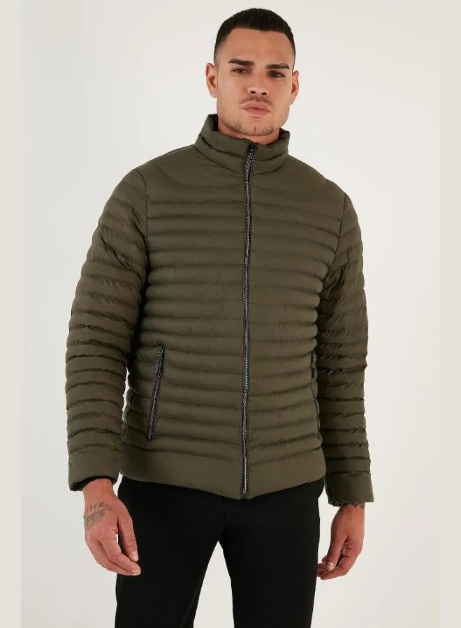 Buratti  Buratti Water Repellent Slim Fit Pocket Stand Collar Puffer Men's Coat 649010 for Men | Best Price UAE