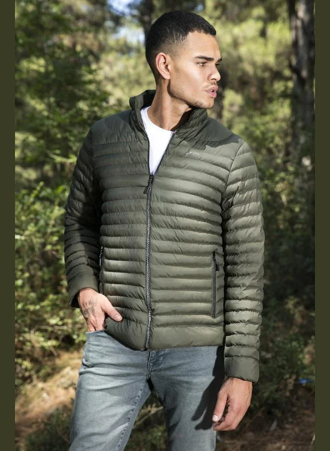 Buratti  Buratti Water Repellent Slim Fit Pocket Stand Collar Puffer Men's Coat 649010 for Men | Best Price UAE