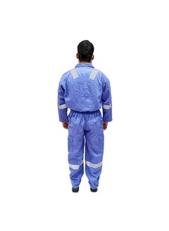 TAHA Twill Fabric Reflective Petrol Blue Coverall - Durable Protective Workwear for Industrial Use, Construction & Hazardous Environments | Size-M  - Image 2