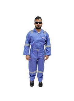 TAHA Twill Fabric Reflective Petrol Blue Coverall - Durable Protective Workwear for Industrial Use, Construction & Hazardous Environments | Size-M  - Image 4
