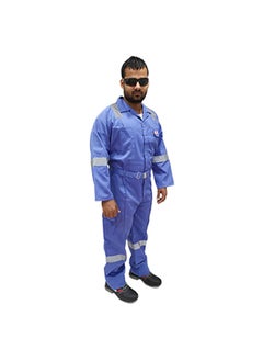 TAHA Twill Fabric Reflective Petrol Blue Coverall - Durable Protective Workwear for Industrial Use, Construction & Hazardous Environments | Size-M  - Image 3