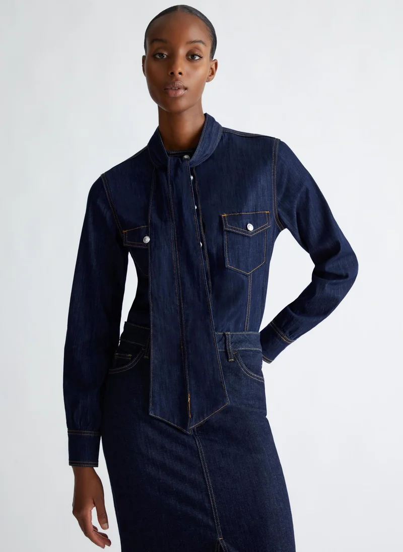 Liu Jo Denim bow shirt