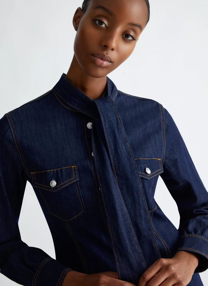 Liu Jo Denim bow shirt