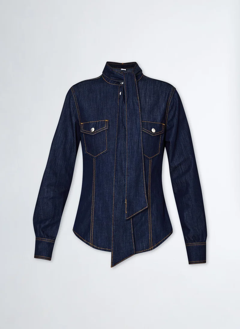Liu Jo Denim bow shirt