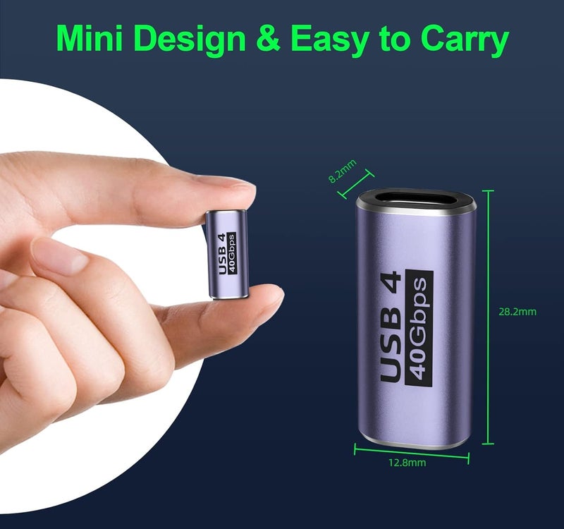 kaca محول USB C أنثى إلى أنثى، 100 واط PD، 40 جيجابت في الثانية، فيديو 8K@60Hz، موصل USB نوع C لموسع Thunderbolt 4/3، MacBook Pro/Air، لابتوب، جهاز لوحي، هاتف، قاعدة، محور - Image 3