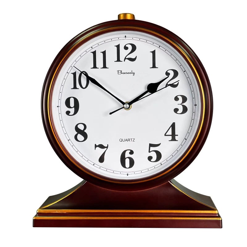 Beesealy Beesealy Desk Clocks for Table DecorRetro Mantel Clock Battery Operated for Fireplace Mantel Living RoomBedroomOfficeDesktop Decoration Frosted Style 