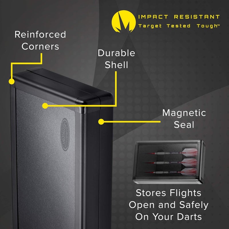 CASEMASTER Sinister Magnetic Aluminum Dart Case with Precision Cut Space to Hold 3 Steel Tip or Soft Tip Darts and Extra Flights, Shafts and Tips, Magnetic Latch Keeps Case Closed Tight,Grey - Image 5