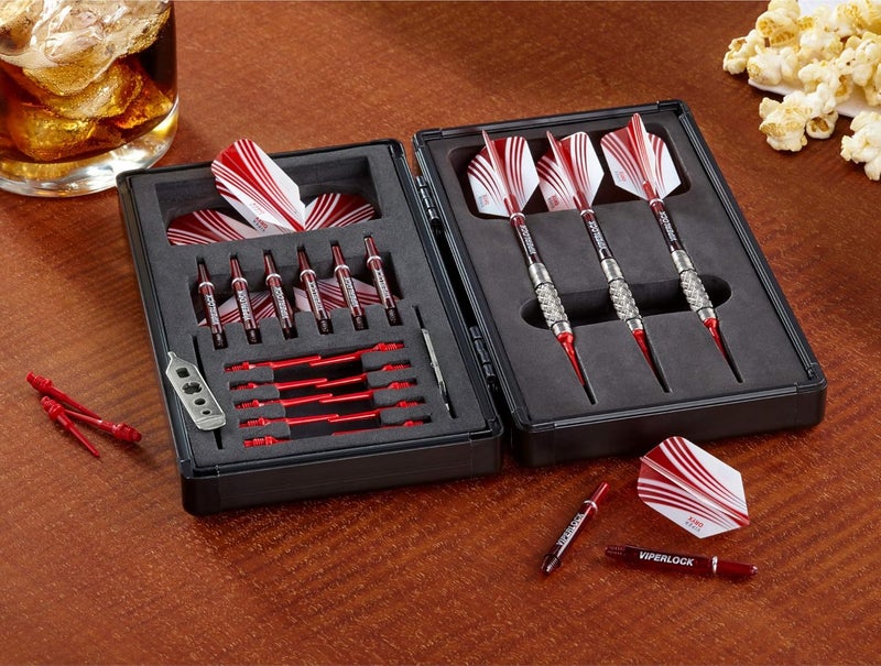 CASEMASTER Sinister Magnetic Aluminum Dart Case with Precision Cut Space to Hold 3 Steel Tip or Soft Tip Darts and Extra Flights, Shafts and Tips, Magnetic Latch Keeps Case Closed Tight,Grey - Image 3