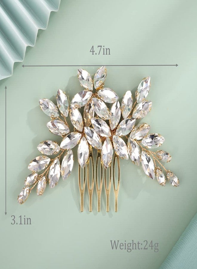 BERYUAN Hair Comb, Women Girls Bridal Crystal Rhinestone Wedding Headpiece, Silver Gold Wedding Hair Accessories, Bridal Headband for Brides Bridesmaid - Image 3