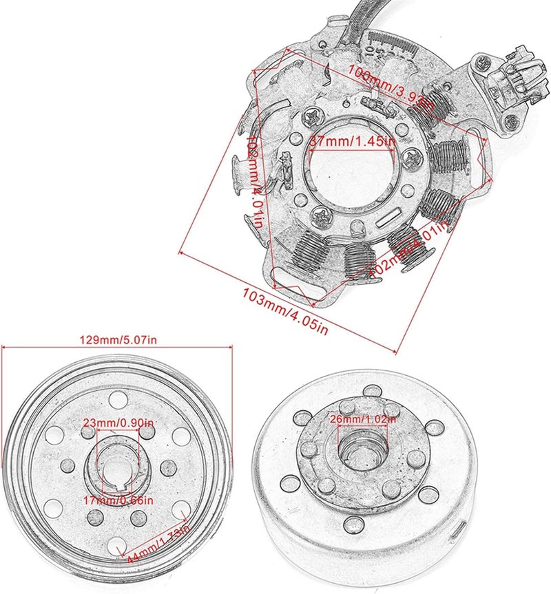 Wivplex Motorcycle Ignition Magneto Stator Coil for Yamaha Banshee 350 - Image 2