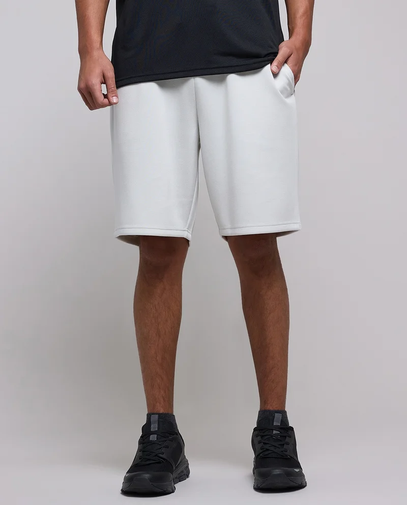 R&B Solid Shorts with Drawstring Waist