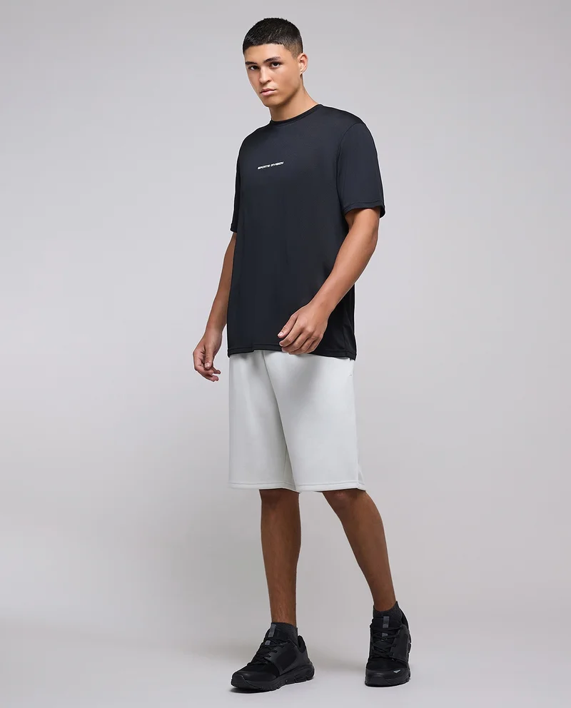 R&B Solid Shorts with Drawstring Waist