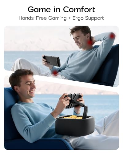 LULULOOK Gaming Pillow Stand for Steam Deck OLED & LCD & 4.7-14.6" Tablet, Zero Gravity Kindle Pillow Stand with Storage Bowl for Steam Deck Accessories, Snacks & Small Items, Machine Washable - Image 3