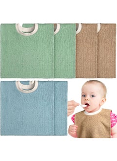 Foaincore 6 Pcs Pullover Baby Bibs Cotton Terry Toddler Bibs Absorbent Infant Bibs for Feeding and Drooling Towel Slip on Bib  - Image 1