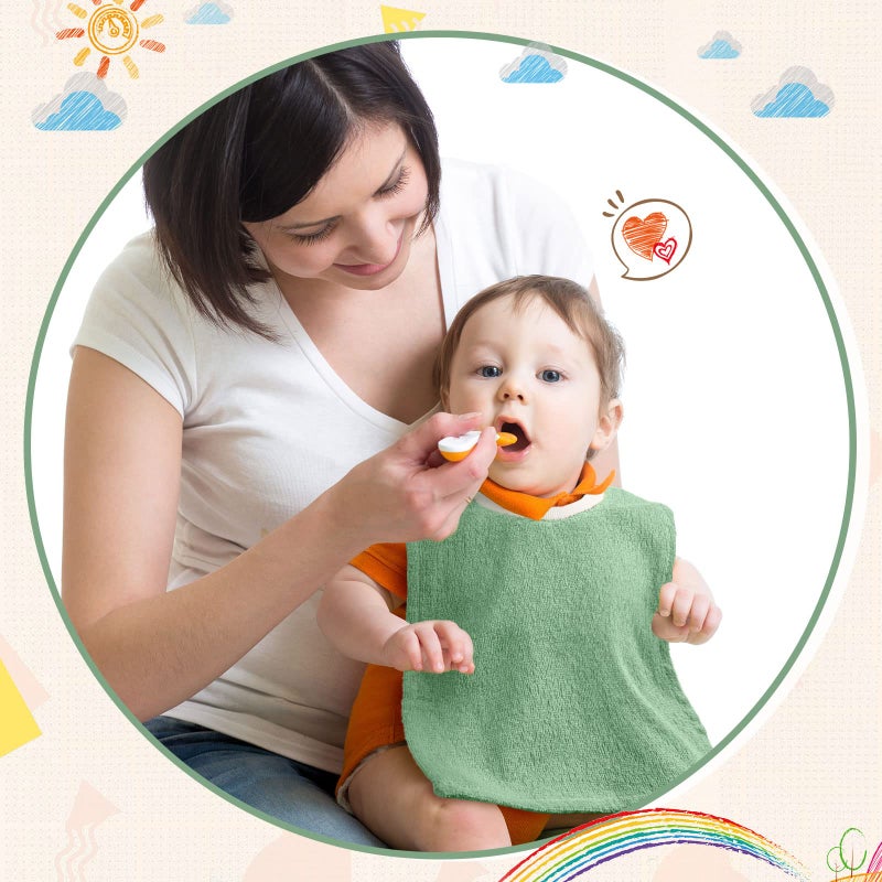 Foaincore 6 Pcs Pullover Baby Bibs Cotton Terry Toddler Absorbent Infant for Feeding and Drooling Towel Slip on Bib(Fresh Color) - Image 5