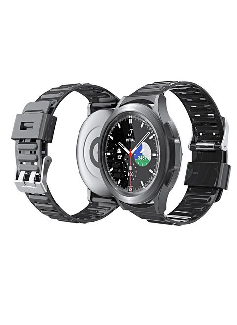 Replacement Transparent TPU Band for Samsung Watch 7/Watch 6/Watch 5/Watch 4 20mm Black