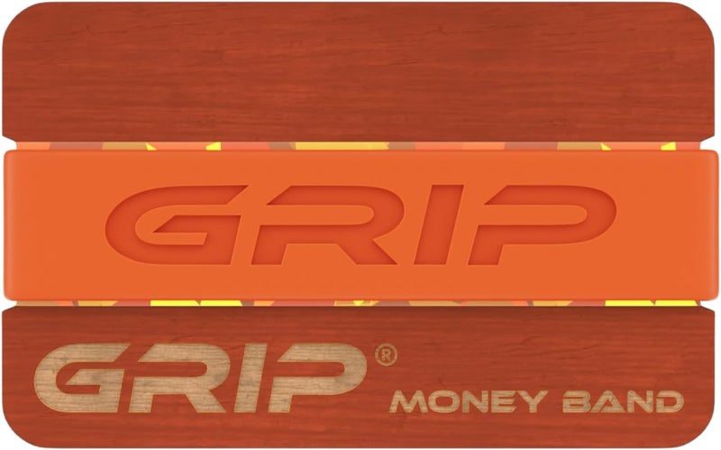 Grip Money Band - HAZARD ORANGE - Premium Silicone Band for Cash & Cards - Slim & Durable Design - Image 1