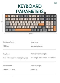 MissTiara 100 Keys Wired Mechanical Keyboard with RGB Lighting Effect Blue Switches for Office or Gaming  - Image 2