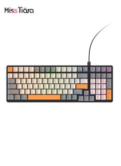 MissTiara 100 Keys Wired Mechanical Keyboard with RGB Lighting Effect Blue Switches for Office or Gaming  - Image 1