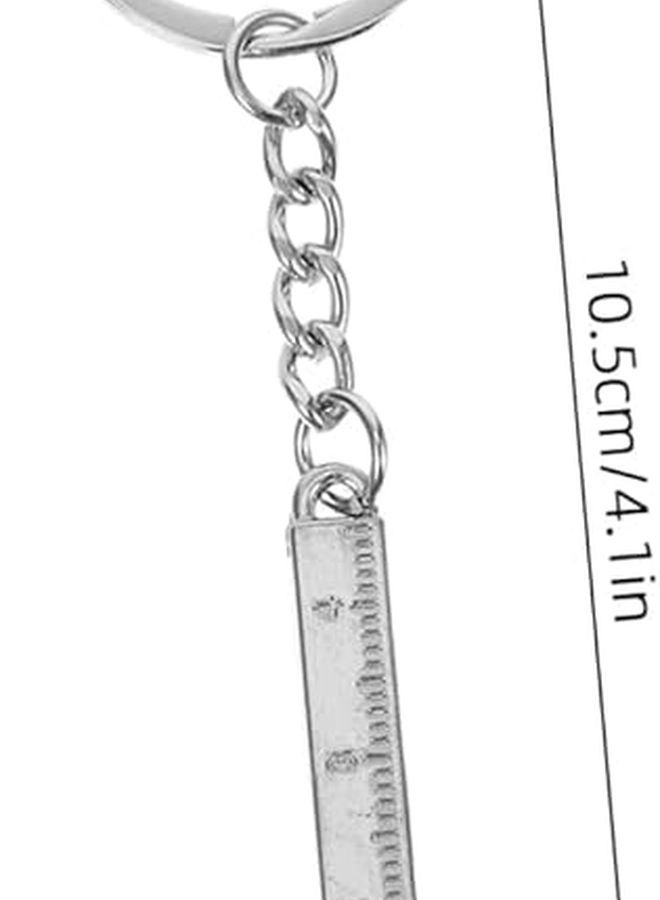 4 قطع فضية سلسلة مفاتيح فرجار فيرنير مشبك أدوات خاتم مفتاح 10 5X3X2 2 سم - Image 3