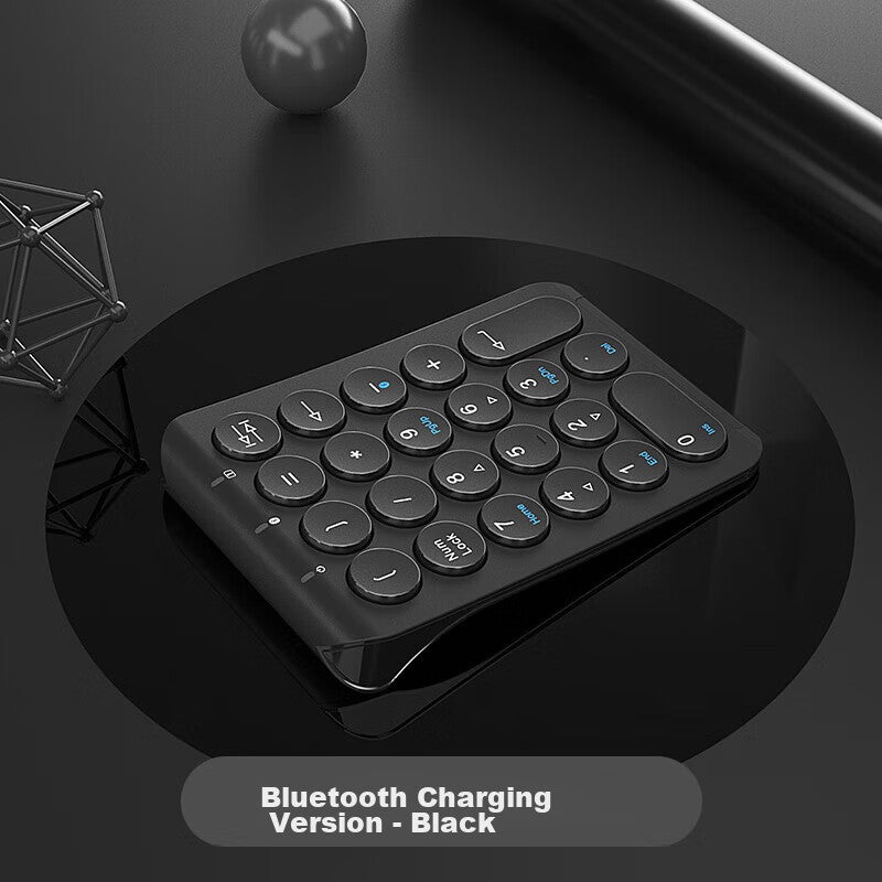 B.O.W Hangshi HB159 Bluetooth Digital Mini Keyboard, Retro Round Caps, Universal Laptop And Desktop Keyboard, Rechargeable Bluetooth Keyboard, Black - Image 3