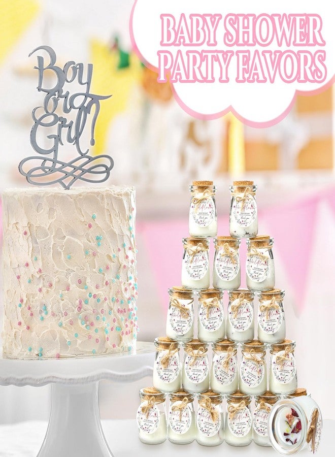 Threlaco 20 Pcs Wildflowers Baby Shower Favors Party Candle Lavender Scented Glass Mason Jar Wax Candle Bulk for Guests Girl Boy Gender Reveal Party Gifts(Colorful) - Image 5