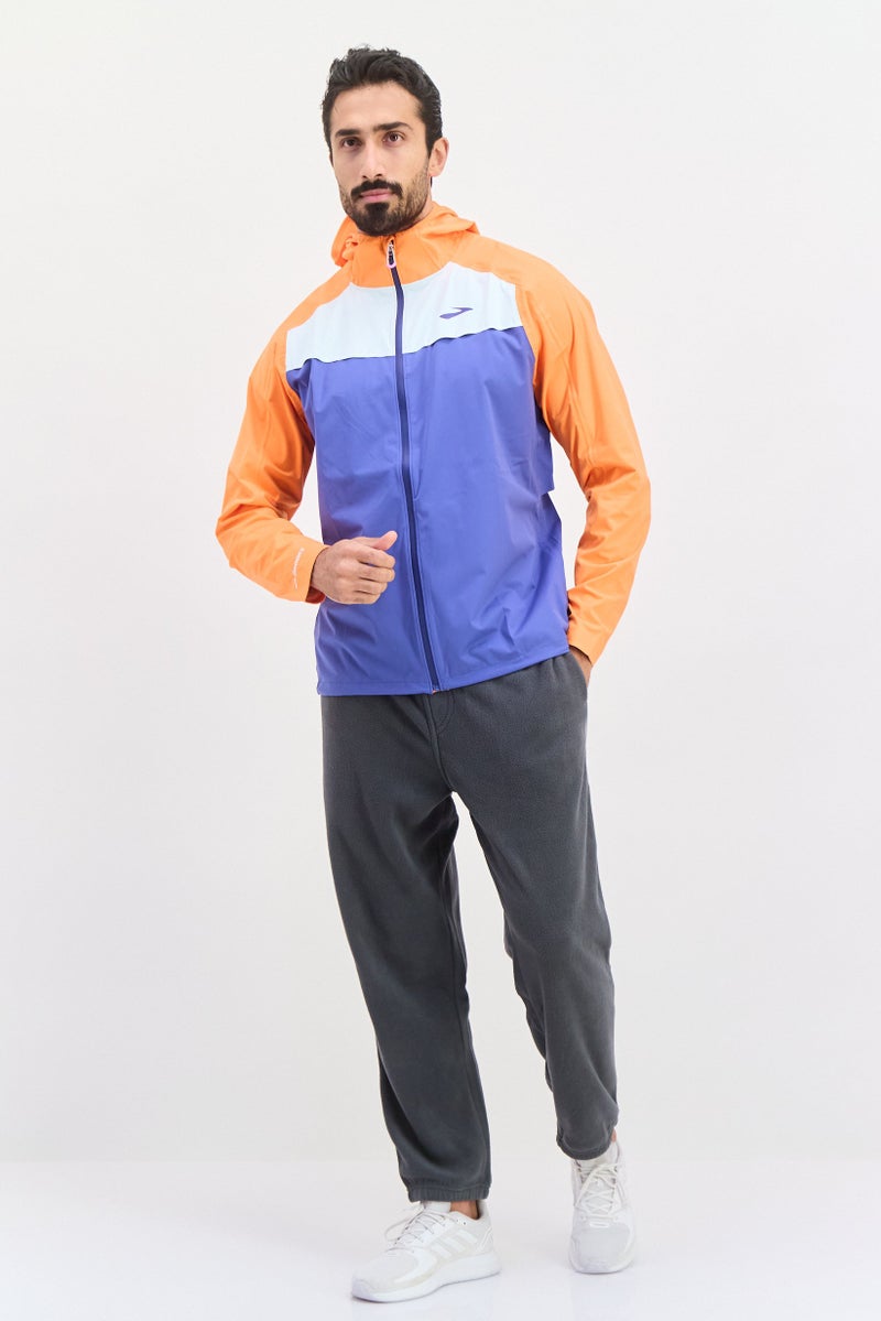 Brooks جاكيت رياضي للرجال بأكمام طويلة مناسب للخارج، برتقالي - Image 4