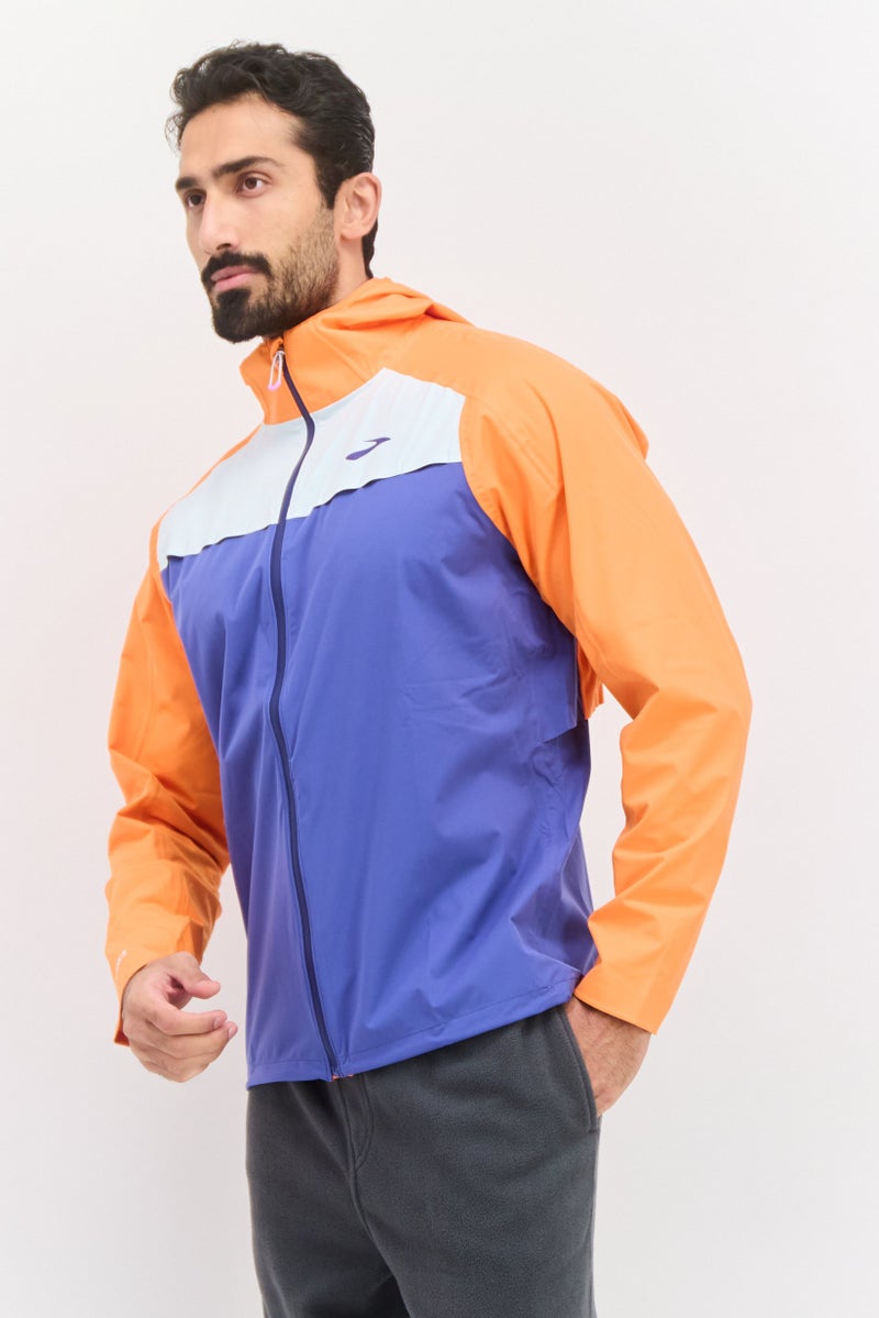 Brooks جاكيت رياضي للرجال بأكمام طويلة مناسب للخارج، برتقالي - Image 2