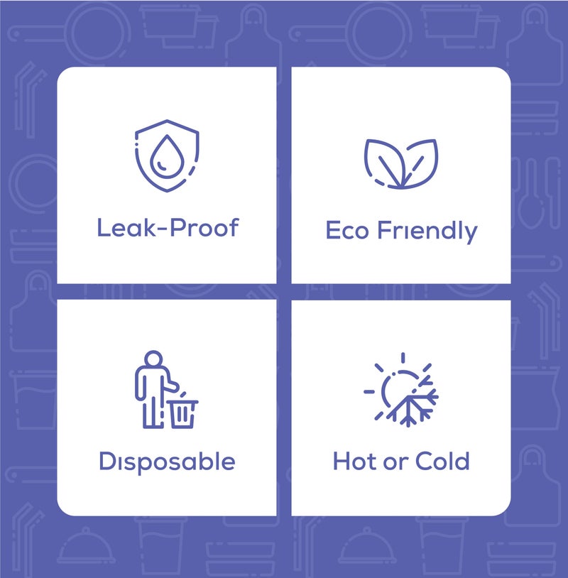 Gusto Comfy Package [8 oz. - 25 Count] White Paper Food Containers with Vented Lids - To Go Hot Soup Bowls  Disposable Ice Cream Cups  Ideal for Hot and Cold Foods - Image 4