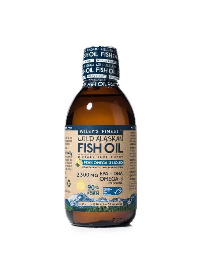 Wiley's Finest Wild Alaskan Fish Oil Peak Omega3 Liquid Supplement 2300Mg Epa And Dha Omega3S Lemon Flavor 845 Oz 50 Servings  - Image 2