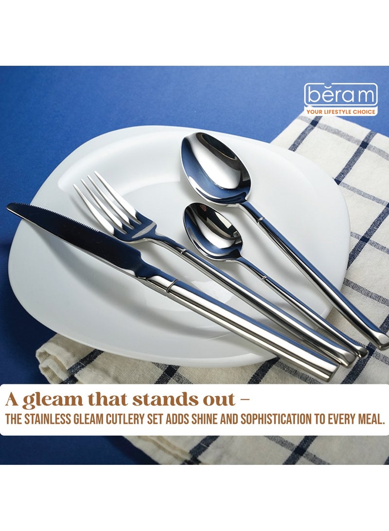 Stainless Gleam Cutlery Set, Stainless Steel Flatware Set, 18/10 Grade, Kitchen Utensils Set, Tableware Set For Home, Restaurants, Hotels and More - Image 4