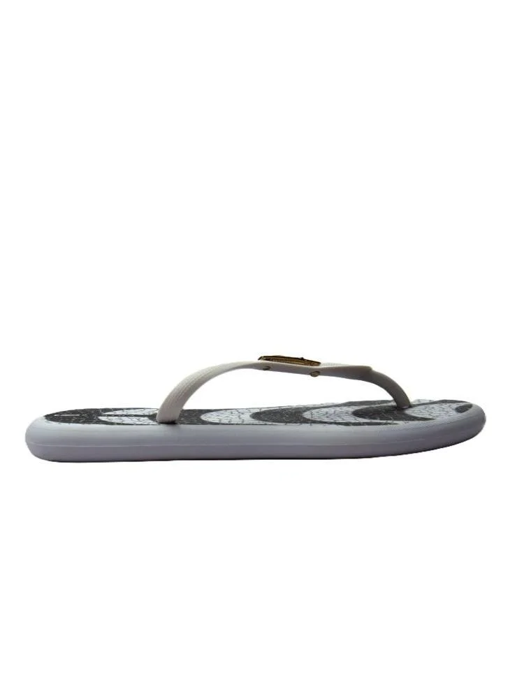 Voices Boat Copacabana Women'S Flip Flops With Printed Sole Design And Matching Brand Design Strap - White