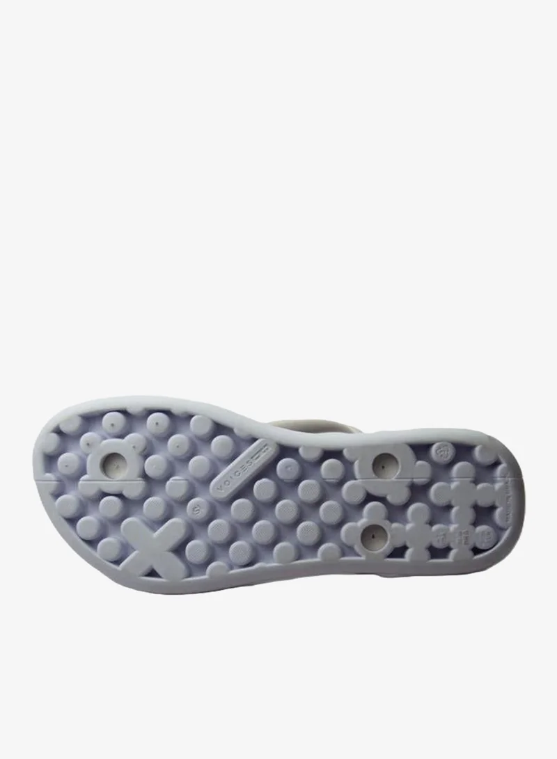 Voices White-Copacabana-Off White-Gold Boat Copacabana Women'S Flip Flops With Printed Sole Design And Matching Brand Design Strap - White for Women | Best Price UAE