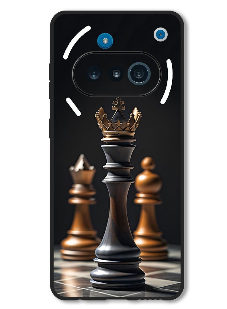 Theodor Case Compatible with Nothing Phone 3a Protection Shockproof Bumper Cover Chess KING - Image 1