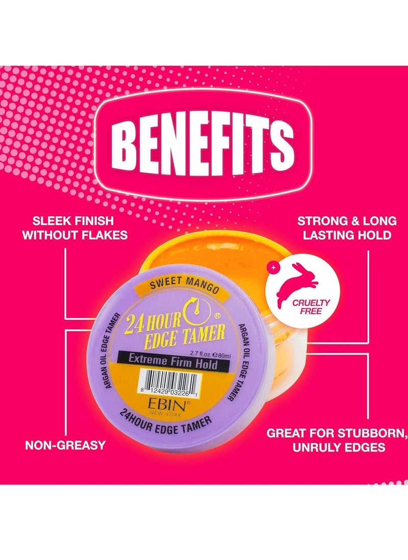 EBIN NEW YORK EBIN NEW YORK 24 Hour Argan Oil Edge Tamer Refresh (0.5oz/ 15ml, Wild Berry) | Extreme Firm Hold, Smooths & Tames Frizz | No Flaking or Drying | High Shine, Long Lasting, All Hair Types, Styling Gel.  - Image 4