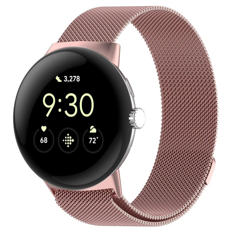 SKEIDO Stainless Steel Magnetic Clasp Strap Compatible with Google Pixel Watch 3 45mm – 22mm Metal Replacement Band - Image 1
