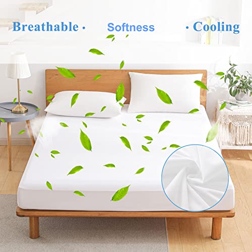Softhour 2 Pack Twin Size Premium Waterproof Mattress Protector, Soft Breathable Mattress Pad, Noiseless Waterproof Bed Cover - Stretch to 21" Fitted Deep Pocket Mattress Protection - Image 5