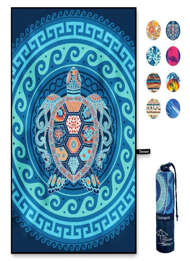 OCOOPA OCOOPA Microfiber Beach Towel Fast Drying, Oversize 80" x 57" Sand Free Beach Towel Super Lightweight Towels for Swimming Pool, Camping, Picnic, Yoga Gym Sports  - Image 1