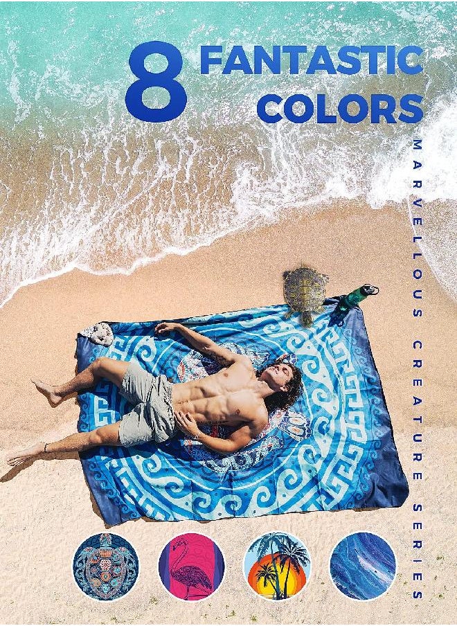 OCOOPA OCOOPA Microfiber Beach Towel Fast Drying, Oversize 80" x 57" Sand Free Beach Towel Super Lightweight Towels for Swimming Pool, Camping, Picnic, Yoga Gym Sports  - Image 2
