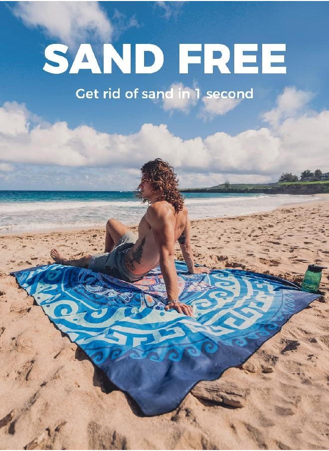 OCOOPA OCOOPA Microfiber Beach Towel Fast Drying, Oversize 80" x 57" Sand Free Beach Towel Super Lightweight Towels for Swimming Pool, Camping, Picnic, Yoga Gym Sports  - Image 3