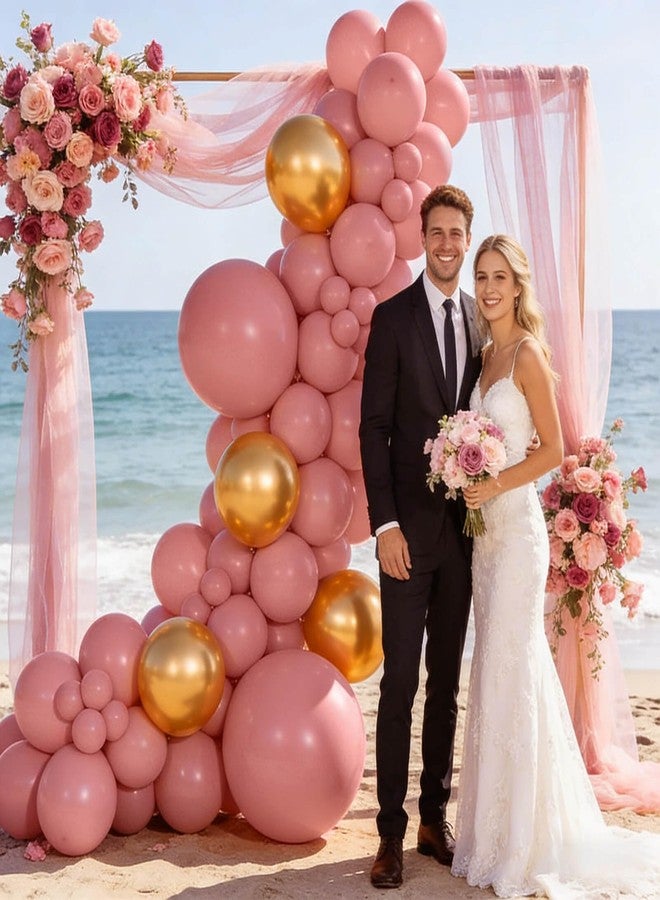 KUULBELA 110Pcs Dusty pink Balloons for Weddings Birthdays Party Decorations - Image 4