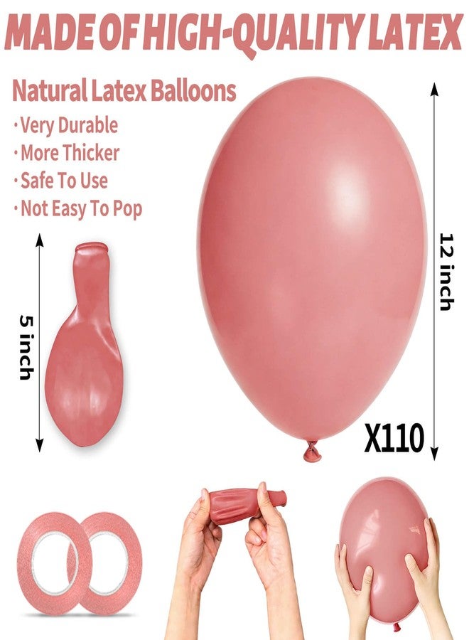 KUULBELA 110Pcs Dusty pink Balloons for Weddings Birthdays Party Decorations - Image 3