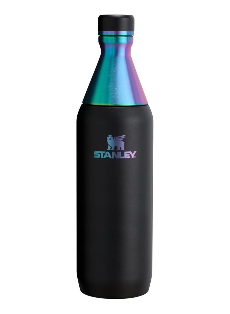 Stanley All Day Slim Bottle 20 oz | 0.6L Travel Bottle Twist On Lid With Leakproof Seal, Slim Design for Travel & Gym, Insulated Stainless Steel Gym Bottle, BPA-Free Stanley Vaccum Pot Black Chroma - Image 1