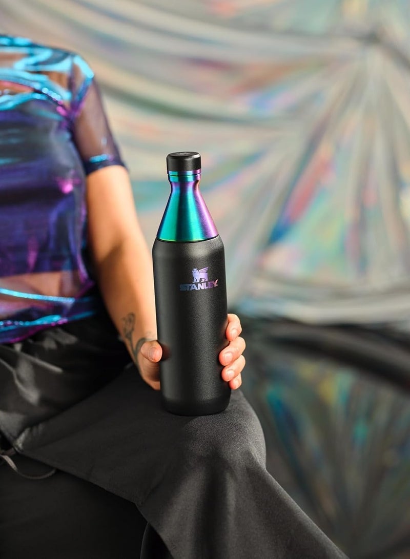 Stanley All Day Slim Bottle 20 oz | 0.6L Travel Bottle Twist On Lid With Leakproof Seal, Slim Design for Travel & Gym, Insulated Stainless Steel Gym Bottle, BPA-Free Stanley Vaccum Pot Black Chroma - Image 3